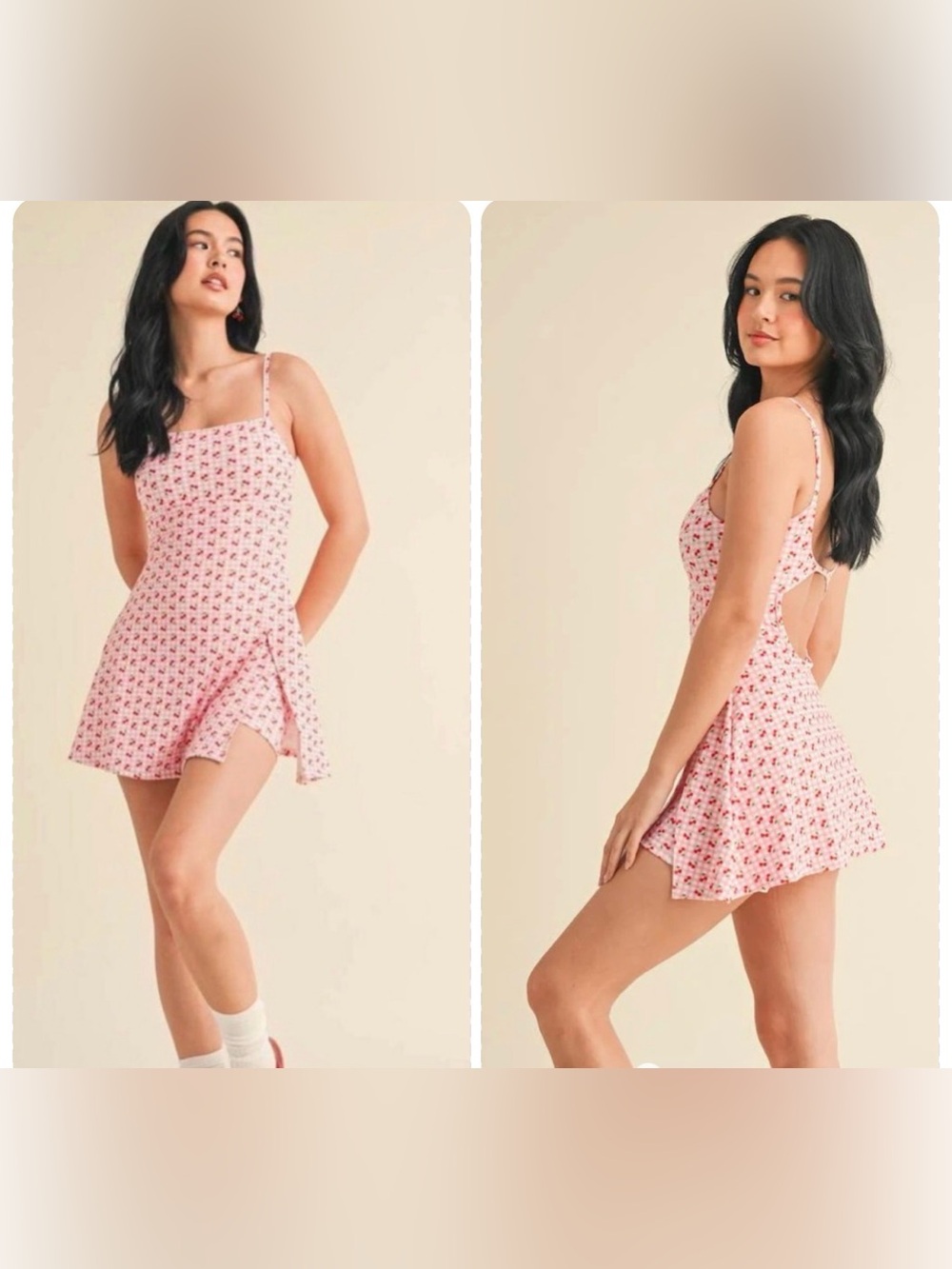 NWT Kimberly C Cherry Gingham Print A-Line Mini Skort Dress 🍒